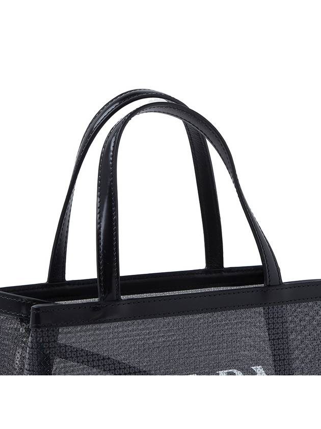 Small Sequin Mesh Tote Bag Black - PRADA - BALAAN 9