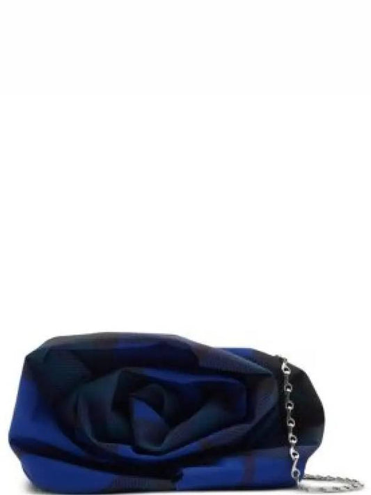 Rose Draped Check Clutch Bag Blue - BURBERRY - BALAAN 2