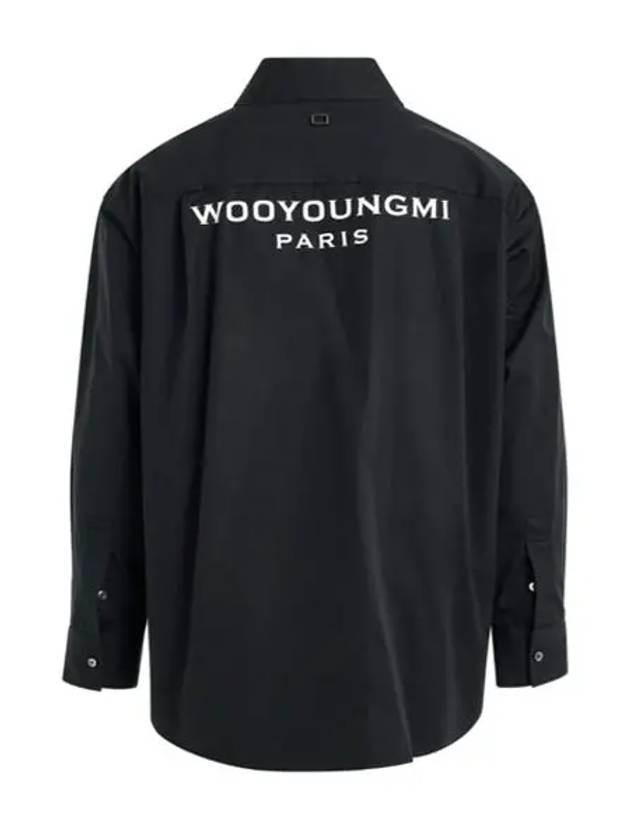Wooyoungmi Men'S Back Logo Cotton Long Sleeve Shirt Black - WOOYOUNGMI - BALAAN 2