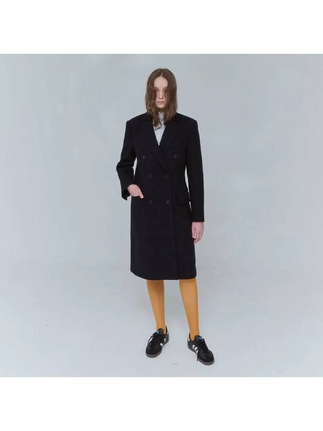 Long middle WOOL coat navy 0130 - VOYONN - BALAAN 2