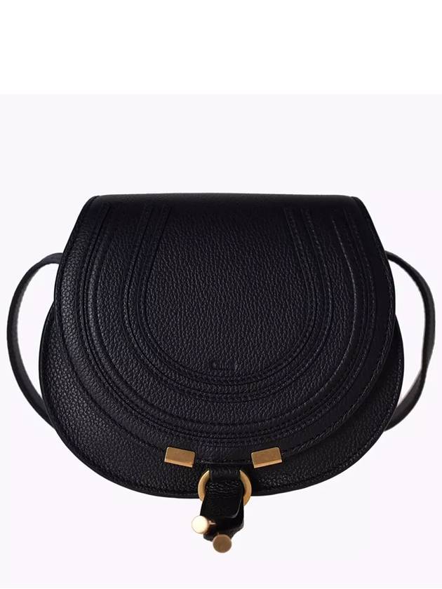 Marcie Saddle Small Grained Leather Cross Bag Black - CHLOE - BALAAN 2