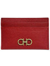 Gancini Card Wallet Lipstick Red - SALVATORE FERRAGAMO - BALAAN 2