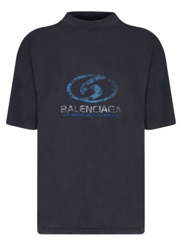 Surfer Medium Fit Short Sleeve T-Shirt Navy - BALENCIAGA - BALAAN 2