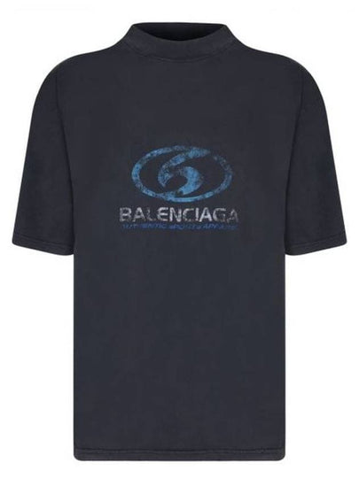 Surfer Medium Fit Short Sleeve T-Shirt Navy - BALENCIAGA - BALAAN 2