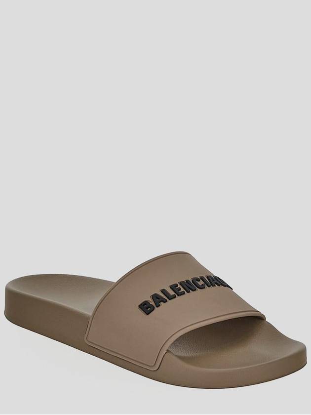 Logo Slides Slippers Beige - BALENCIAGA - BALAAN 3