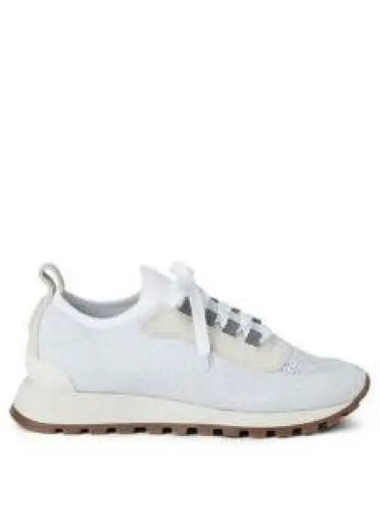 Women's Monilli Knit Low Top Sneakers White - BRUNELLO CUCINELLI - BALAAN 2