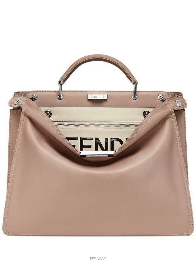 Peekaboo ISeeU Medium Tote Bag Beige - FENDI - BALAAN 3