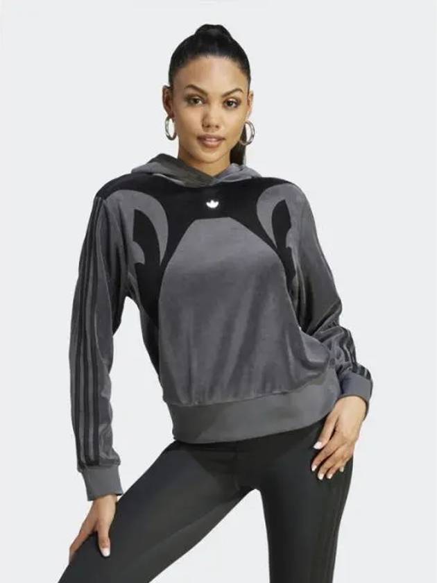 Women's Cut Line Hoodie Grey - ADIDAS - BALAAN 2