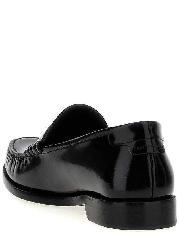 Le Leather Loafer Black - SAINT LAURENT - BALAAN 4