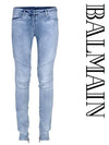 Women's Vintage Skinny Jeans Light Blue - BALMAIN - BALAAN 2