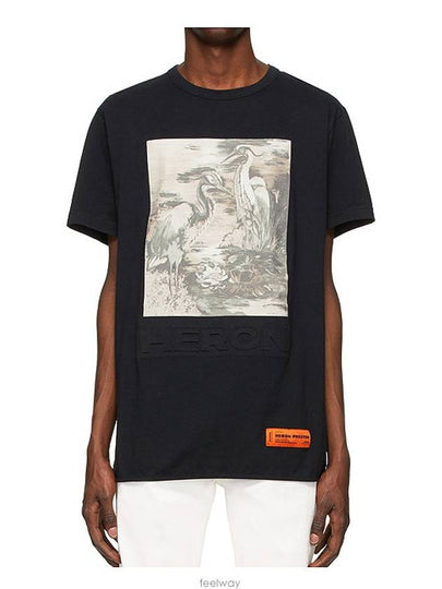 Heron black and white printing short sleeve HMAA011S20914022 - HERON PRESTON - BALAAN 2