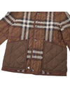 Check Stripe Quilted Bomber Jacket Brown - BURBERRY - BALAAN 7