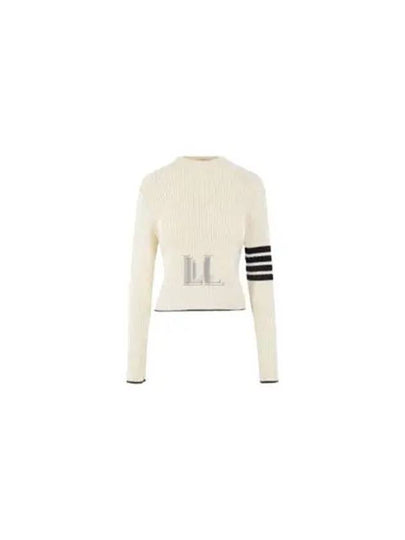 4 Bar Stripe Cable Knit Top White - THOM BROWNE - BALAAN 2