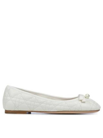 Quilted Cannage Calfskin Ballerina Flat Off White - DIOR - BALAAN 2