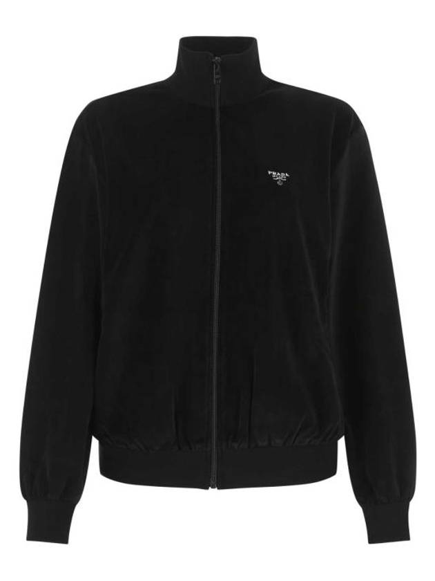 Triangle Logo High Neck Zip Up Jacket Black - PRADA - BALAAN 2