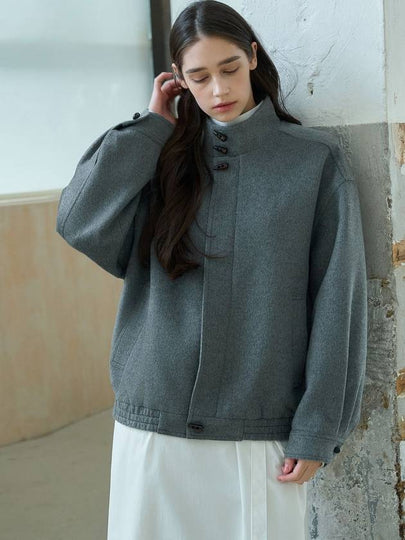 High Neck Shorts Coat Grey - MITTE - BALAAN 2