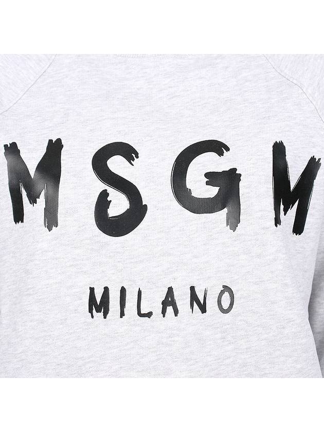 Milano Brushed Logo Print Crew Neck Sweatshirt Grey - MSGM - BALAAN 7