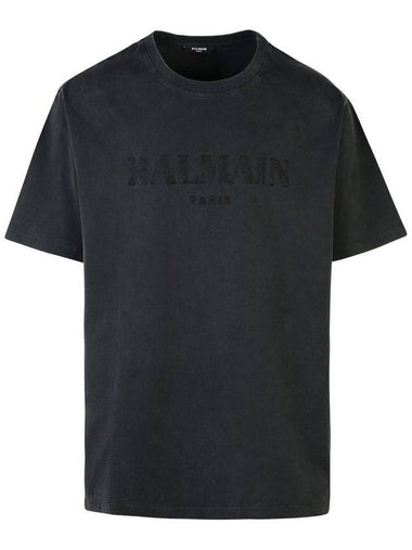 Balmain Gray Cotton T-Shirt - BALMAIN - BALAAN 1