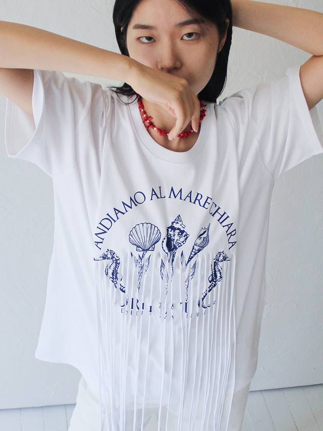 Fringe Printed Tshirt WHITE - RUBATI - BALAAN 4