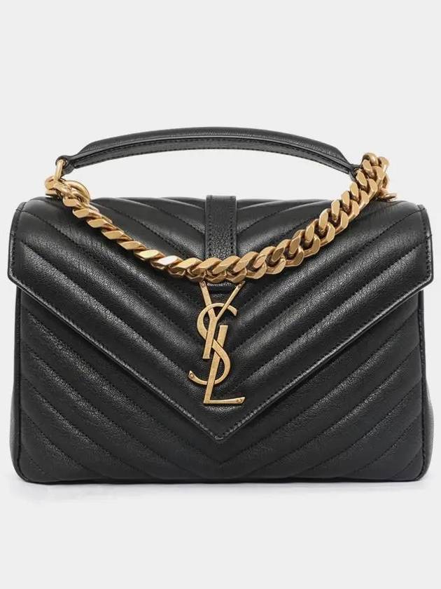 College Medium in Quilted Leather Shoulder Bag Black - SAINT LAURENT - BALAAN 2