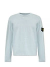 Compass Badge Ribbed Cotton Knit Top Sky Blue - STONE ISLAND - BALAAN 2