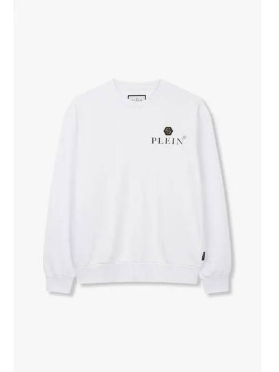 Men s Hexagon Patch Logo Sweatshirt White - PHILIPP PLEIN - BALAAN 1