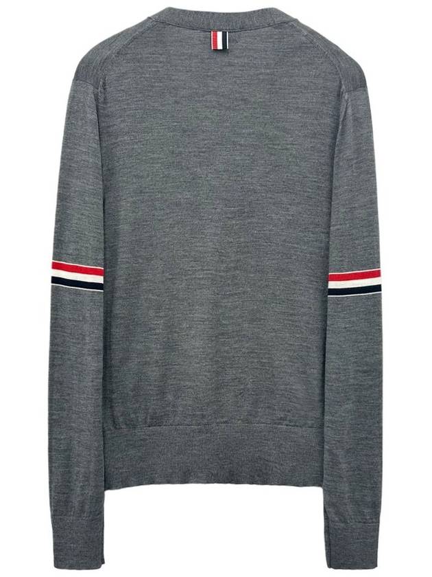 Stripe Armband Merino Wool Cardigan Grey - THOM BROWNE - BALAAN 3