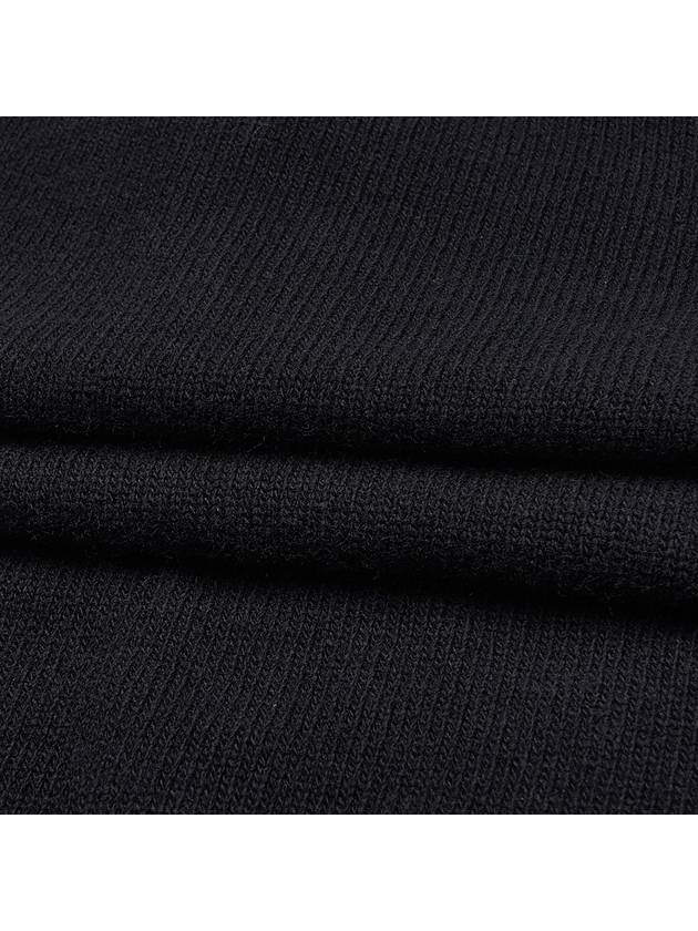 Wappen Patch Half Button Lambswool Knit Top Black - STONE ISLAND - BALAAN 10