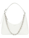 4G Chain Cutout Moon Leather Small Shoulder Bag White - GIVENCHY - BALAAN 1