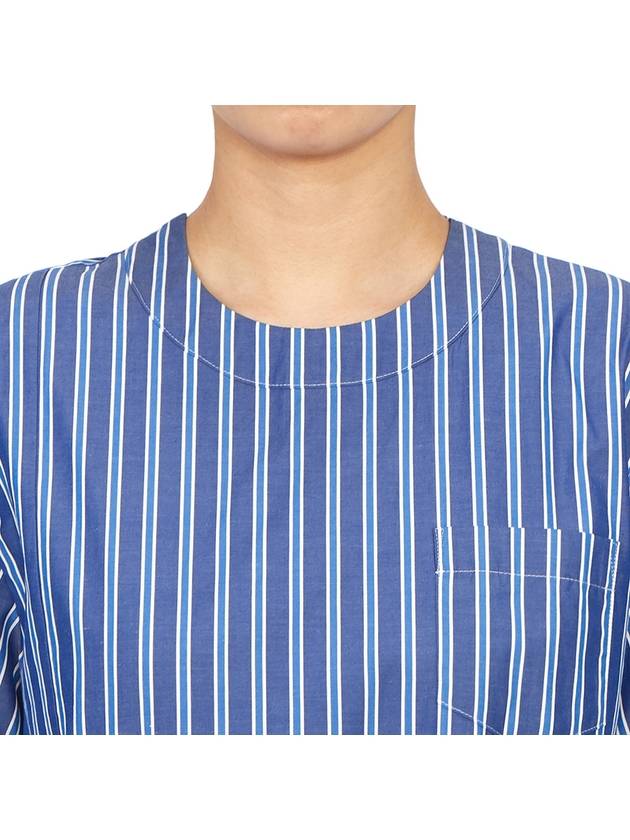 Stripe Cotton Poplin Pullover Short Dress Blue - SACAI - BALAAN 8