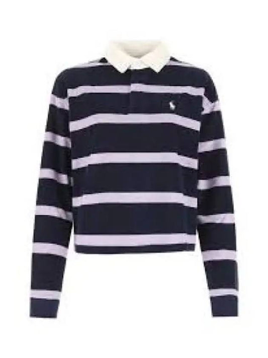 W two tone striped oversized rugby shirt blue 1219960 - POLO RALPH LAUREN - BALAAN 1