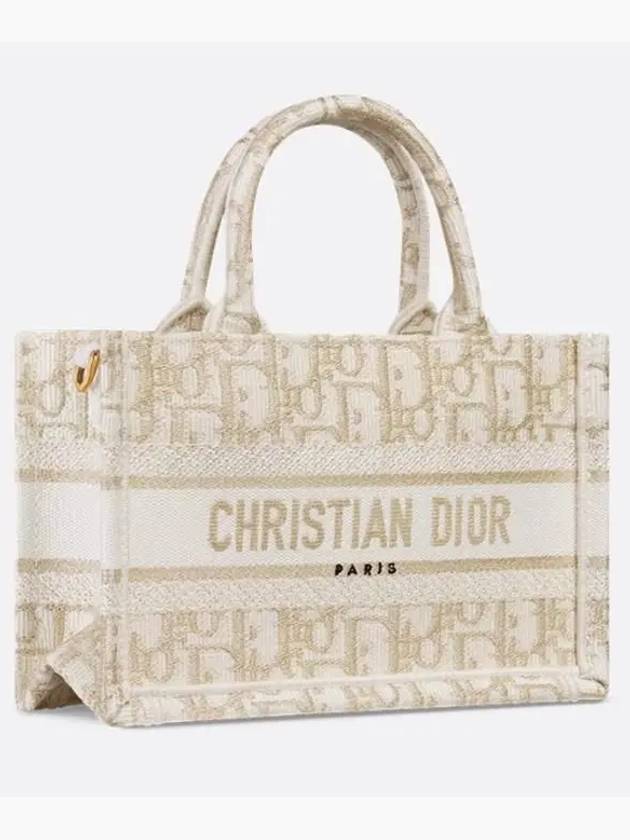 Oblique Book Tote Bag White Gold - DIOR - BALAAN 3