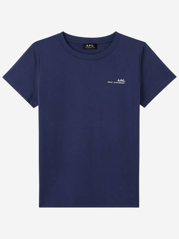 Item Logo Crew Neck Short Sleeve T-Shirt Navy - A.P.C. - BALAAN 2