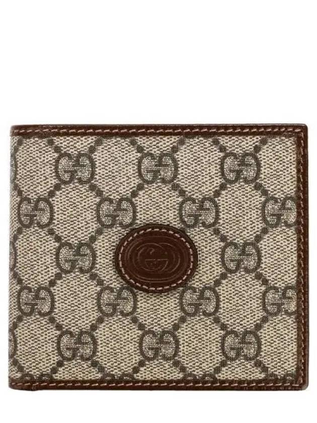 Interlocking G Bifold Half Wallet Brown Beige - GUCCI - BALAAN 2