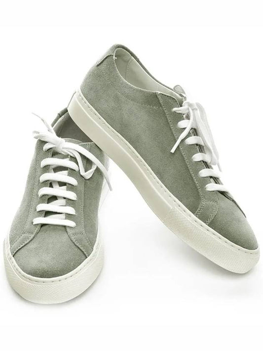 Women's Suede Achilles Low Top Khaki Gray 6018 7543 - COMMON PROJECTS - BALAAN 1