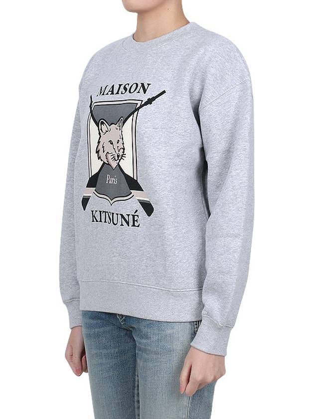 College Fox Print Sweatshirt Light Grey Melange - MAISON KITSUNE - BALAAN 4