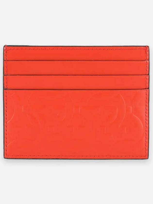 Gancini logo pattern card wallet red 660904 003 - SALVATORE FERRAGAMO - BALAAN 1