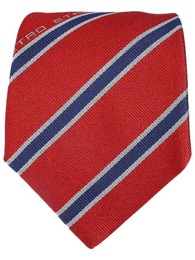 logo print striped silk tie 120269634 - ETRO - BALAAN 4