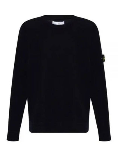 Compass Badge Crewneck Virgin Wool Knit Top Navy - STONE ISLAND - BALAAN 2