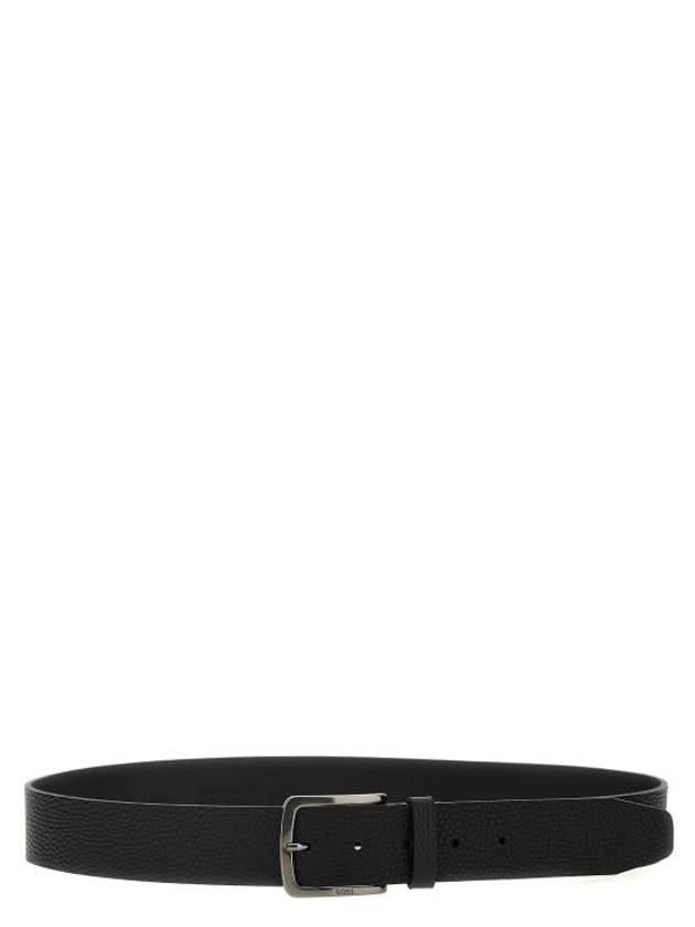 Men's Logo Calf Leather Belt Black - HUGO BOSS - BALAAN 2