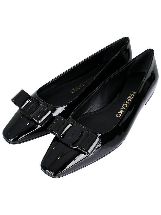 Vara Bow Ballet Flat Black - SALVATORE FERRAGAMO - BALAAN 3