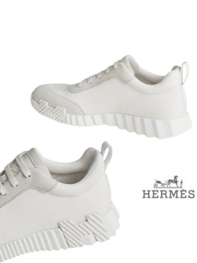 Bouncing Sneakers Mesh Suede Goatskin Blanc - HERMES - BALAAN 7