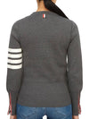 Milano Stitch Crewneck 4-Bar Cotton Crepe Knit Top Grey - THOM BROWNE - BALAAN 5