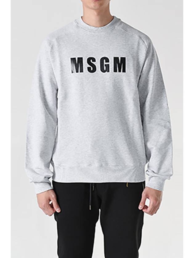 Logo Print Crew Neck Sweatshirt Grey - MSGM - BALAAN 3