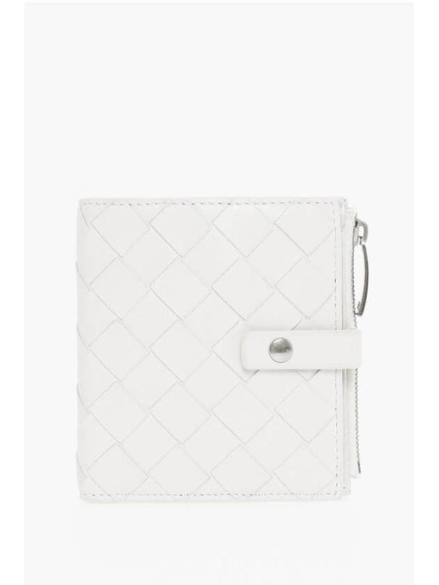 Intrecciato Zipper Half Wallet White - BOTTEGA VENETA - BALAAN 1