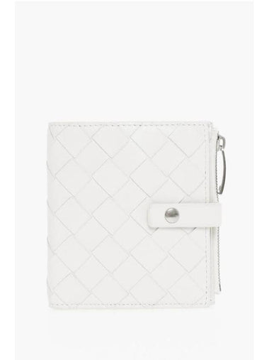 Intrecciato Zipper Half Wallet White - BOTTEGA VENETA - BALAAN 1