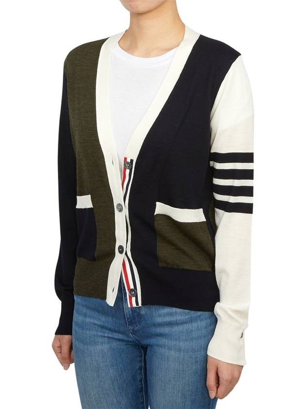 Semi see-through panel knit cardigan FKC334FY1014 - THOM BROWNE - BALAAN 4