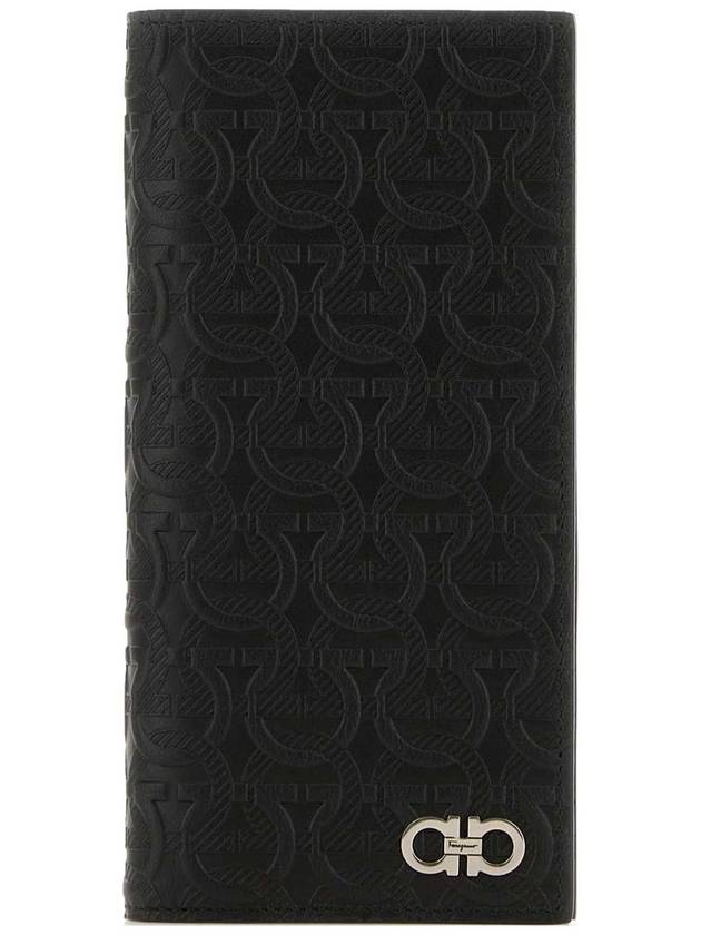 Gancini Monogram Long Wallet Black - SALVATORE FERRAGAMO - BALAAN 2