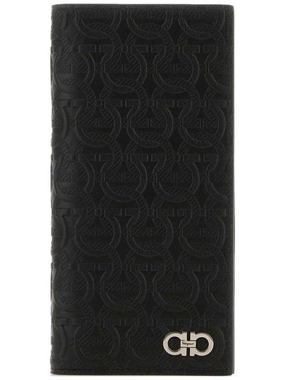 Gancini Monogram Long Wallet Black - SALVATORE FERRAGAMO - BALAAN 2