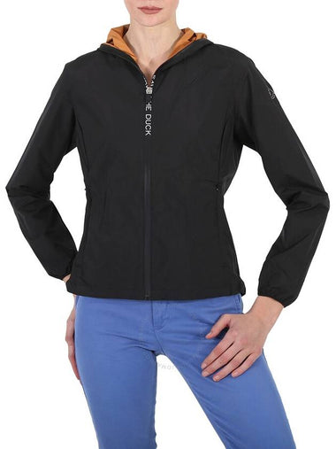 Save The Duck Ladies Black Astrea Hooded Rain Jacket, Brand Size 0 (X-Small) - SAVE THE DUCK - BALAAN 1